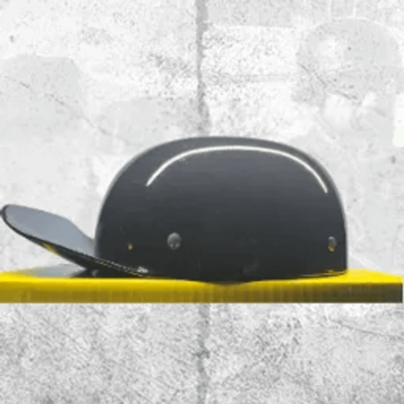MicroLid Slider -Baseball Motorcycle Helmet Black Gloss