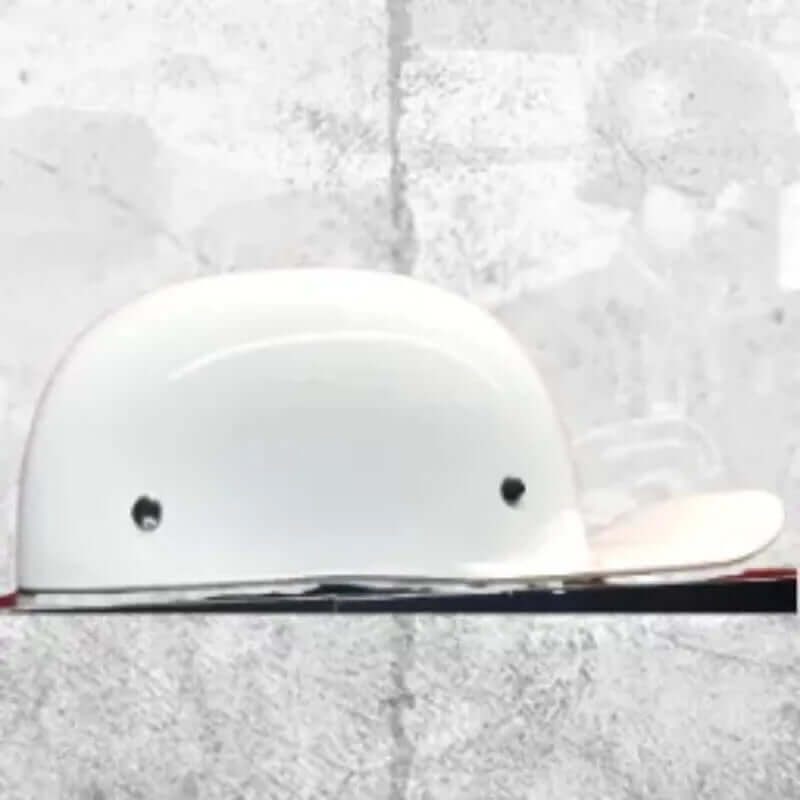 MicroLid Slider Baseball Motorcycle Helmet White Gloss