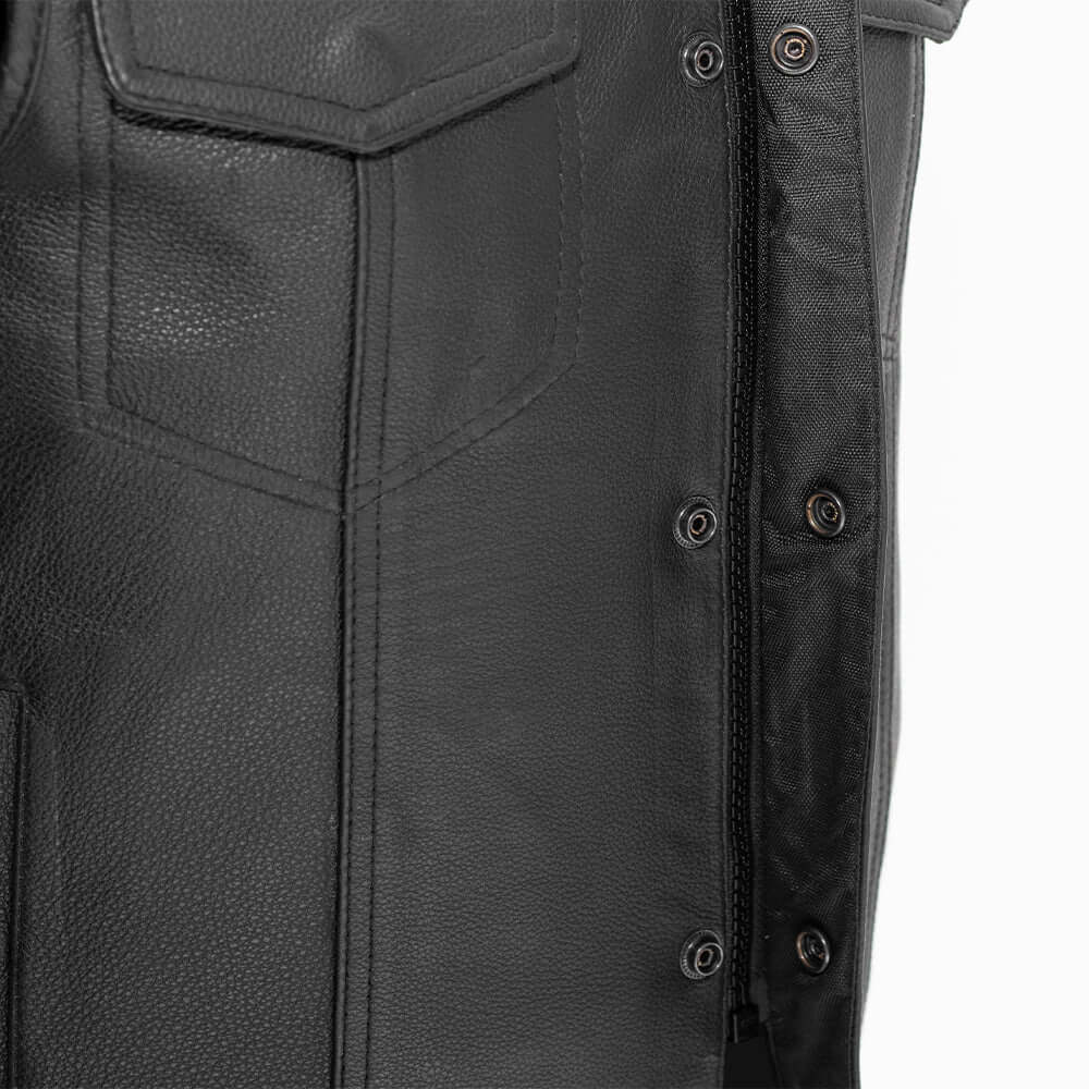 Sniper - Men's Motorcycle Leather Vest - Skootdog.com