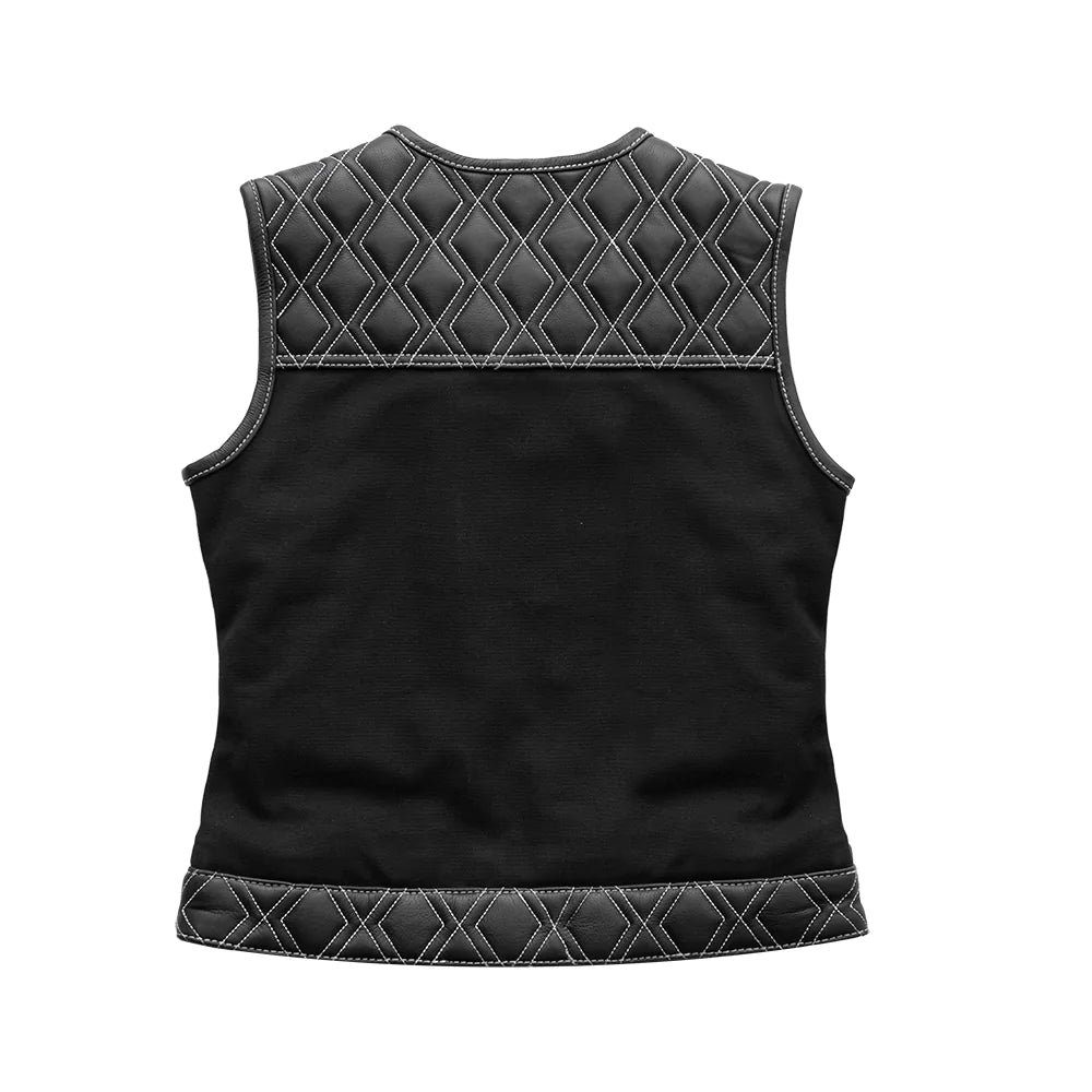 Striker -Diamond Quilt Women's White/Blk Vest - Skootdog.com