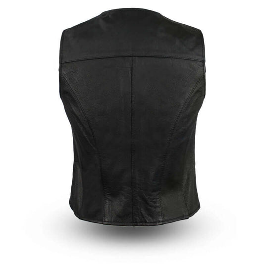 Sweet Sienna - Women's Motorcycle Western Style Leather Vest - Skootdog.com