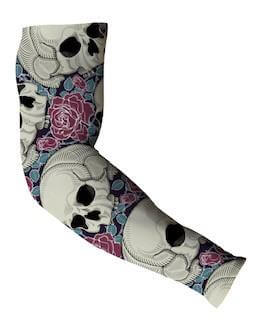 White/Rose Skull Sleeve for Bikers Accessories
